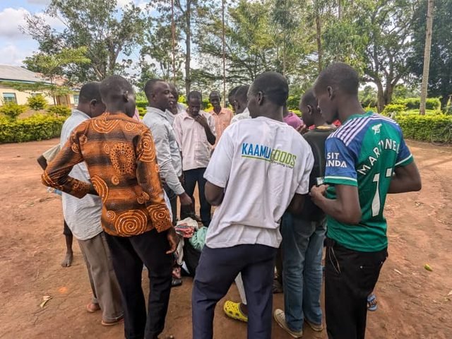 A community group meeting outdoors