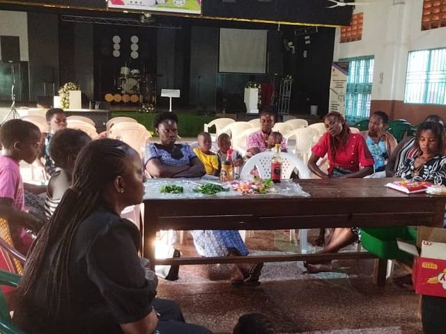 A group training session inside the hall